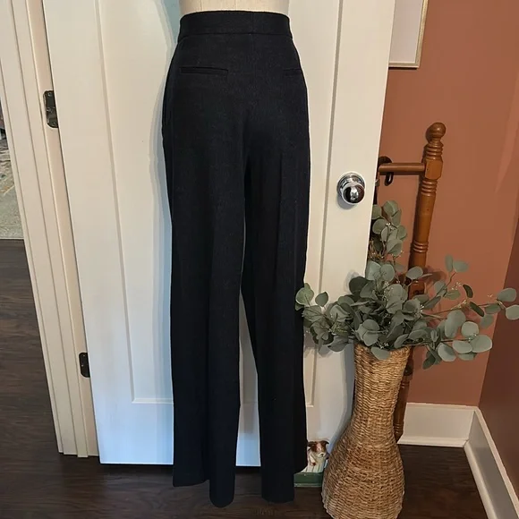 M. Martin wool felt navy blue straight leg fully lined pockets 2 Women's Pants - Picture 8 of 16